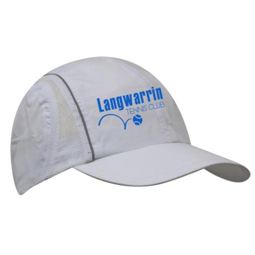 LANGWARRIN TENNIS CLUB - TENNIS CAP - WHITE (ONE SIZE FITS ALL)