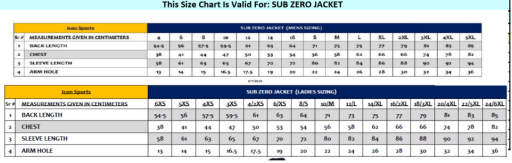 Subzero Jacket Size chart.png