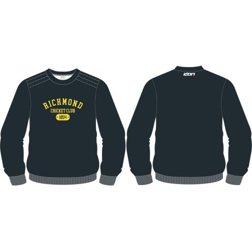 RICHMOND CC  VINTAGE CREW NECK JUMPER BLACK