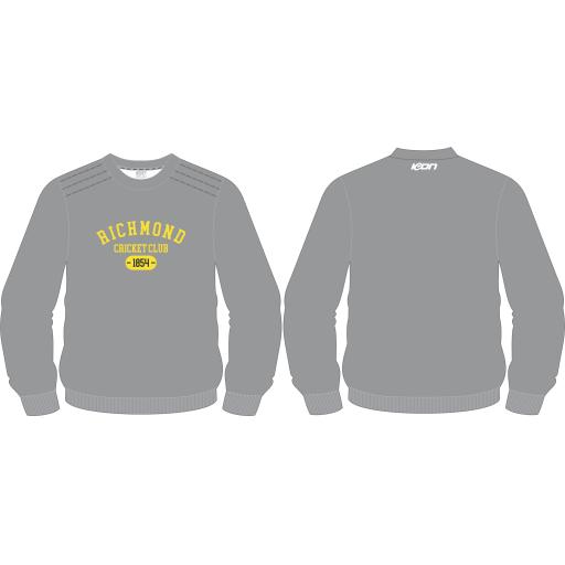 RICHMOND CC VINTAGE  CREW NECK JUMPER GREY